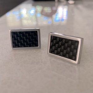⚾️ Carbon fiber stainless steel cuff links